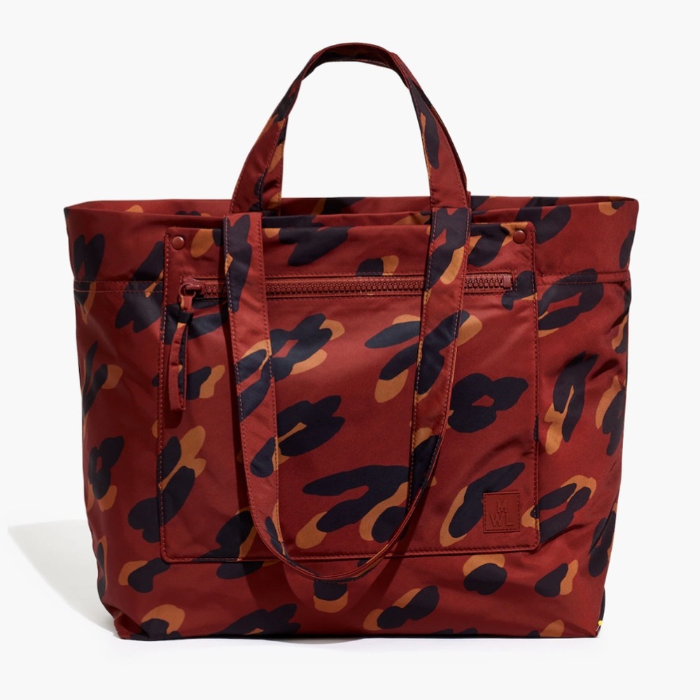 Madewell Weekender Leopard Print Travel Bag Brown Black Painted Leopard Tote Bag